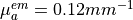 \mu_{a}^{em}=0.12mm^{-1}