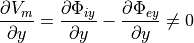 \frac{\partial{V_m}}{\partial{y}} = \frac{\partial{\Phi_{iy}}}{\partial{y}} - \frac{\partial{\Phi_{ey}}}{\partial{y}} \neq 0