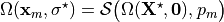 \Omega(\mathbf{x}_m, \mathbf{\sigma}^{\star}) = \mathcal{S}\big(\Omega(\mathbf{X}^{\star}, \mathbf{0}), p_m\big)