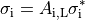 \begin{equation}
\sigma_{\mathrm i} = A_{\mathrm{i,L}} \sigma_{\mathrm i}^* \nonumber
\end{equation}